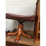 A Stouby brown leather foot stool