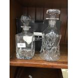 John Rocha Waterford glass decanter and another