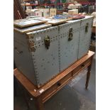 A vintage style brass bound trunk