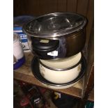 A quantity of kitchen ware, pans, etc
