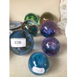 7 paper weights - Caithness and others
