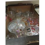 A box of mixed glassware