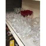 A quantity of glassware including wine glasses, tumblers etc.