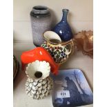 Various retro art pottery including Copenhagen and Newlyn