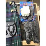 A Highland Dance dress costume - shoes, sporran, kilt and socks