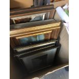A small box of oil paintings and prints