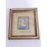19th century school after Bianca Boni, "Lady Fanny Cavendish", portrait miniature, 6cm x 7.5cm,