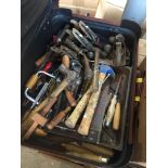 A suitcase of woodworking tools, Record planes, Marples chisels etc