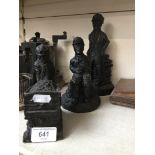 Three coal miner figures