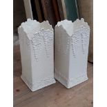 A pair of creamware type vases, marked '303/3', height 23.5cm.