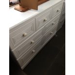 A modern white chest of drawers