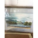 Tim Binns, Catbells, landscape watercolour, signed lower right, 53cm x 36cm.