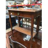 A mahogany hall table with single drawer