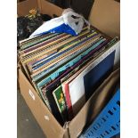 A box of LP records