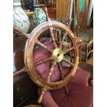 A ship's wheel.