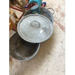 Galvanized buckets and contents