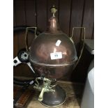 A circa 1870's antique British Griffiths and Browett copper and brass samovar