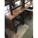 A large oak gate leg table