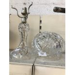 A vintage 1930s crystal lamp