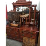 A large mahogany mirror back sideboard