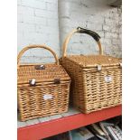 2 wicker picnic baskets