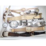 A quantity of vintage watches including Rotary, Royce, Timex, a ladies silver watch etc.