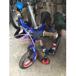 Childs bike and scooter