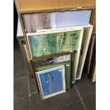 A group of pictures including 2 David Shepherd harbour scene prints