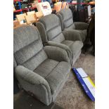 Three La-Z-Boy manual reclining armchairs