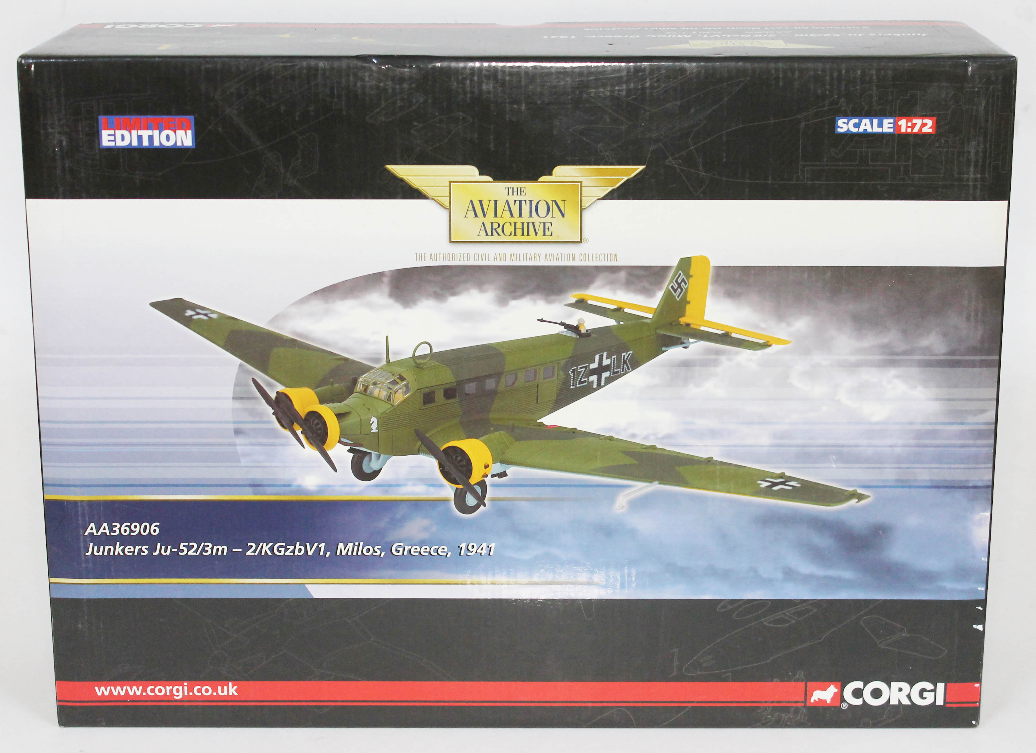 Corgi The Aviation Archive Junkers Ju-52/3m - 2KGzbV1, Milos, Greece, 1941, AA36906, 1:72 scale