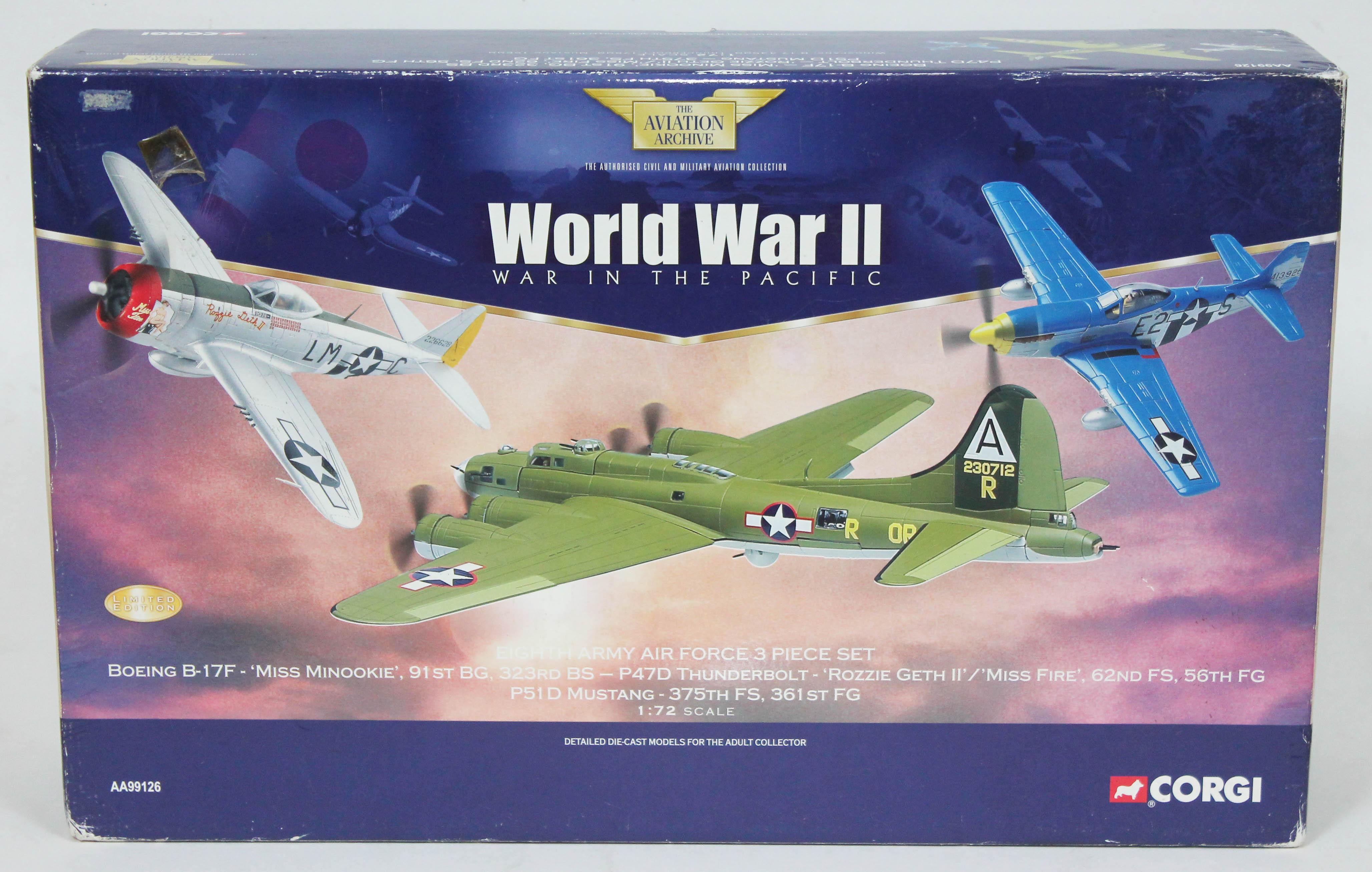 Corgi The Aviation Archive World War II War in the Pacific Eighth Army Force 3 Piece Set Boeing B-