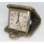 An early 20th century Art Deco shagreen travel or purse watch