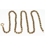 A chain marked '9ct', length 40cm, wt. 8.56g.