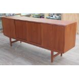 A Danish teak sideboard circa 1960s, the design attributed to Ew Back for Sejling Skabe, length