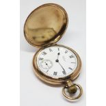 A gold plated Waltham pocket watch, diam. 50mm.