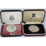 Two Pobjoy Mint Isle of Man 25p silver proof coins.