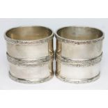 A set of four silver serviette rings, Joseph Gloster, Birmingham 1973, wt. 5oz.