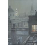 Steven Scholes (b1952), "Trafalgar Sq From Canada House London 1962", Northern Art, oil on canvas,