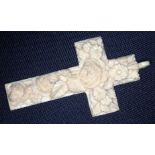 A Victorian carved ivory crucifix pendant, length 8cm.