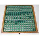 A coin collectors cabinet and contents comprising various coinage, mainly GB and Commonwealth,