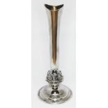 A hallmarked silver posy vase, height 14.5cm, wt. 3oz.