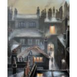 Steven Scholes (b1952), "A Soho Alley London 1962", Northern Art, oil on canvas, 39cm x 50cm, signed