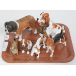 Six Royal Doulton/Beswick dogs.