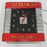 A vintage electric advertisement wall clock Smiths Sectric 'Craven A - Never Vary'.