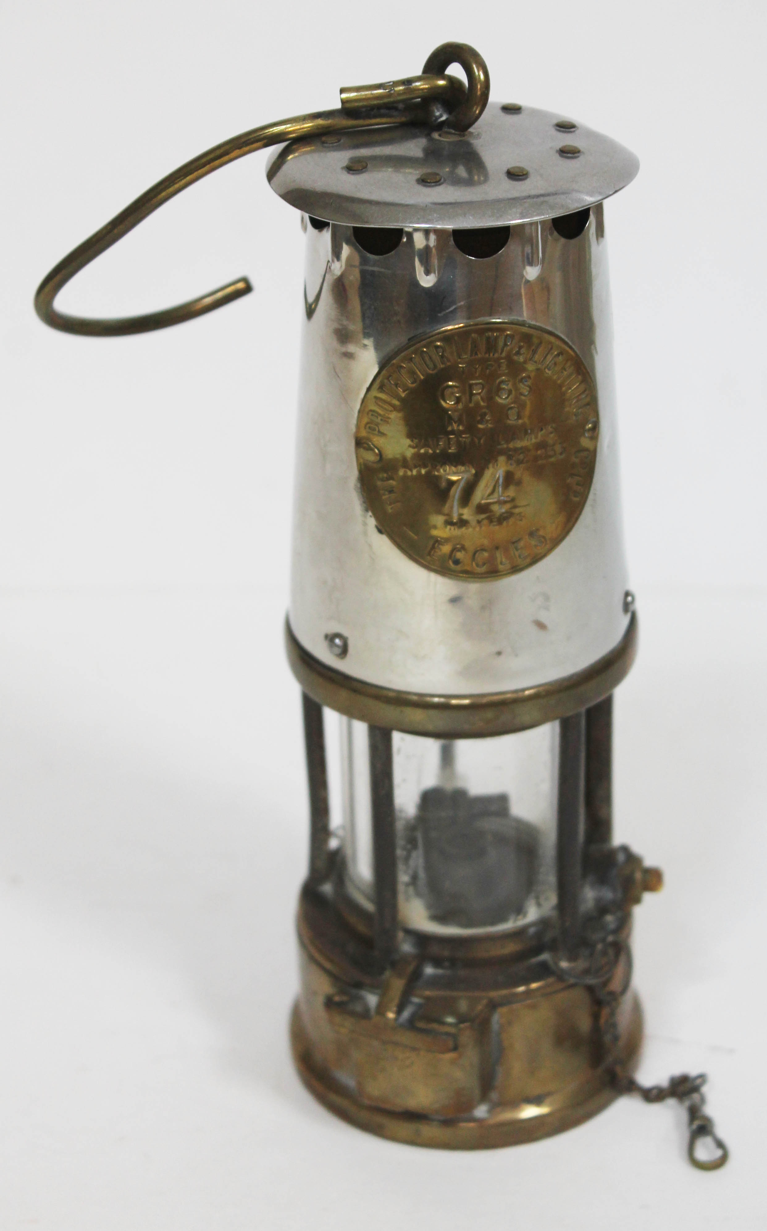 A miners lamp, The Protector Lamp and Lighting Co Ltd, Eccles.