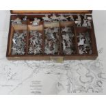 A group of approx. 78 cast white metal with printed map titled 'Battle of Wagram 5-6 July,