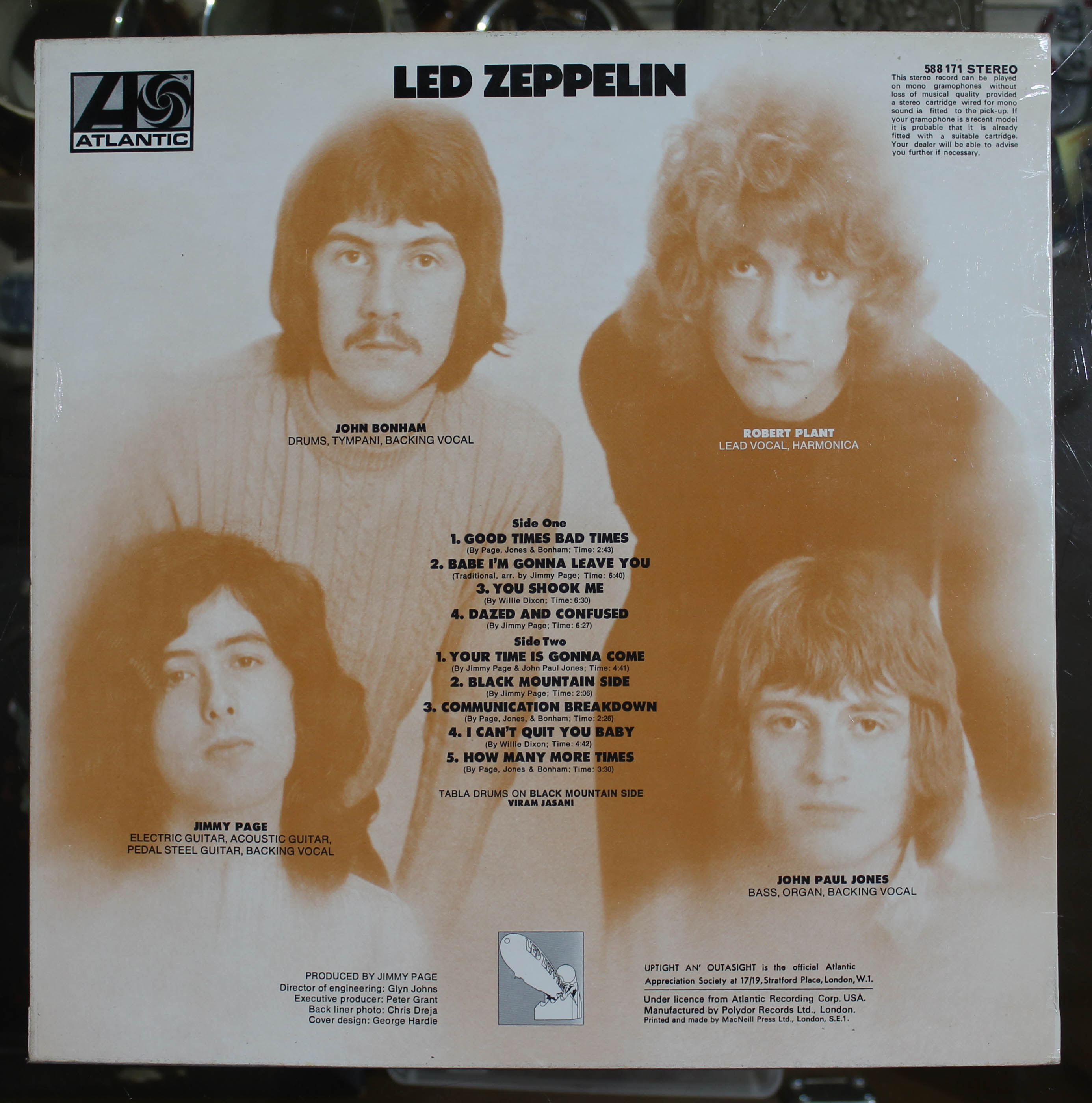 Led Zeppelin - Led Zepplin UK 1968 later pressing stereo LP Atlantic 588171 - Image 6 of 6