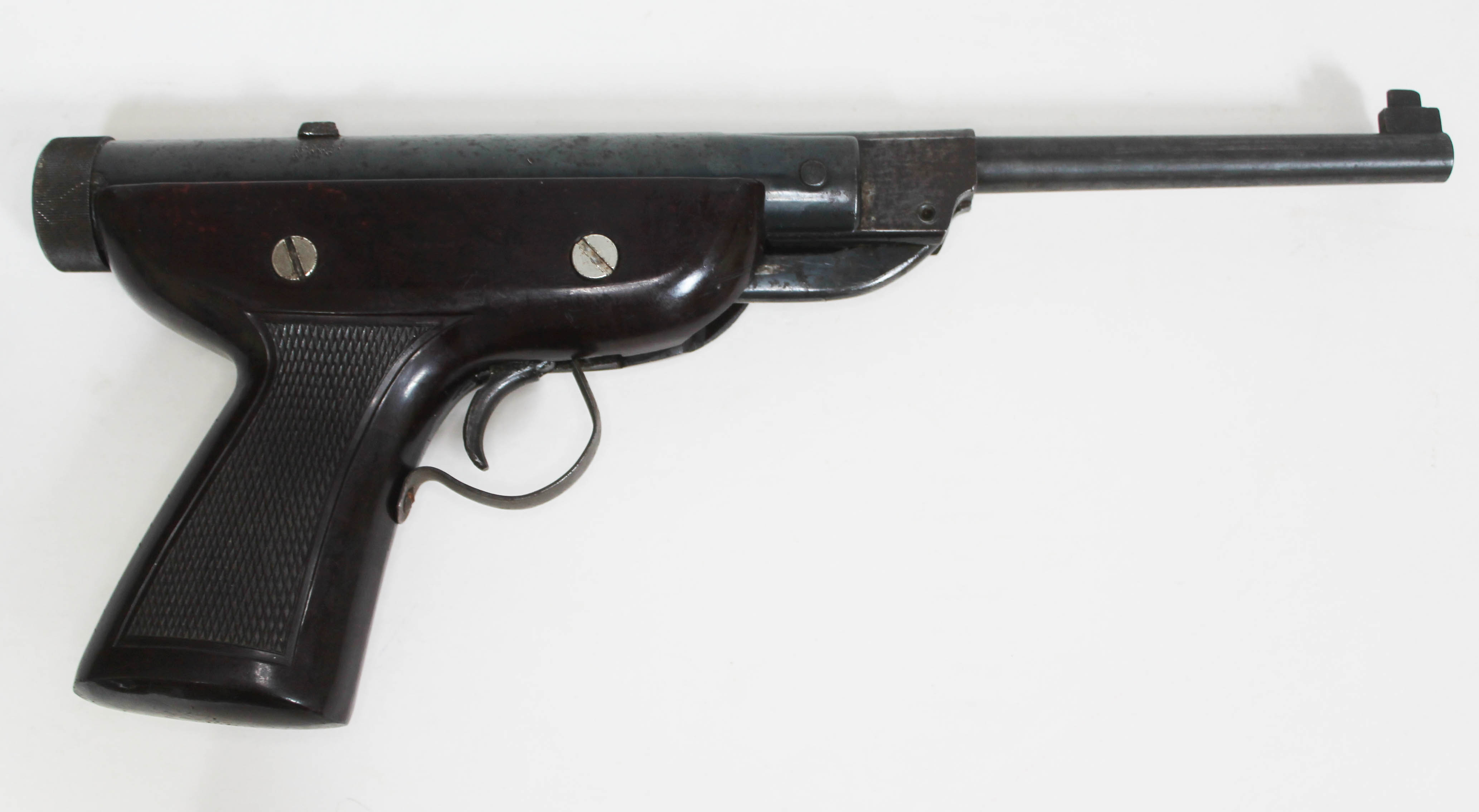 A 1970s air pistol, stamped 'Made in Shanghai China'.