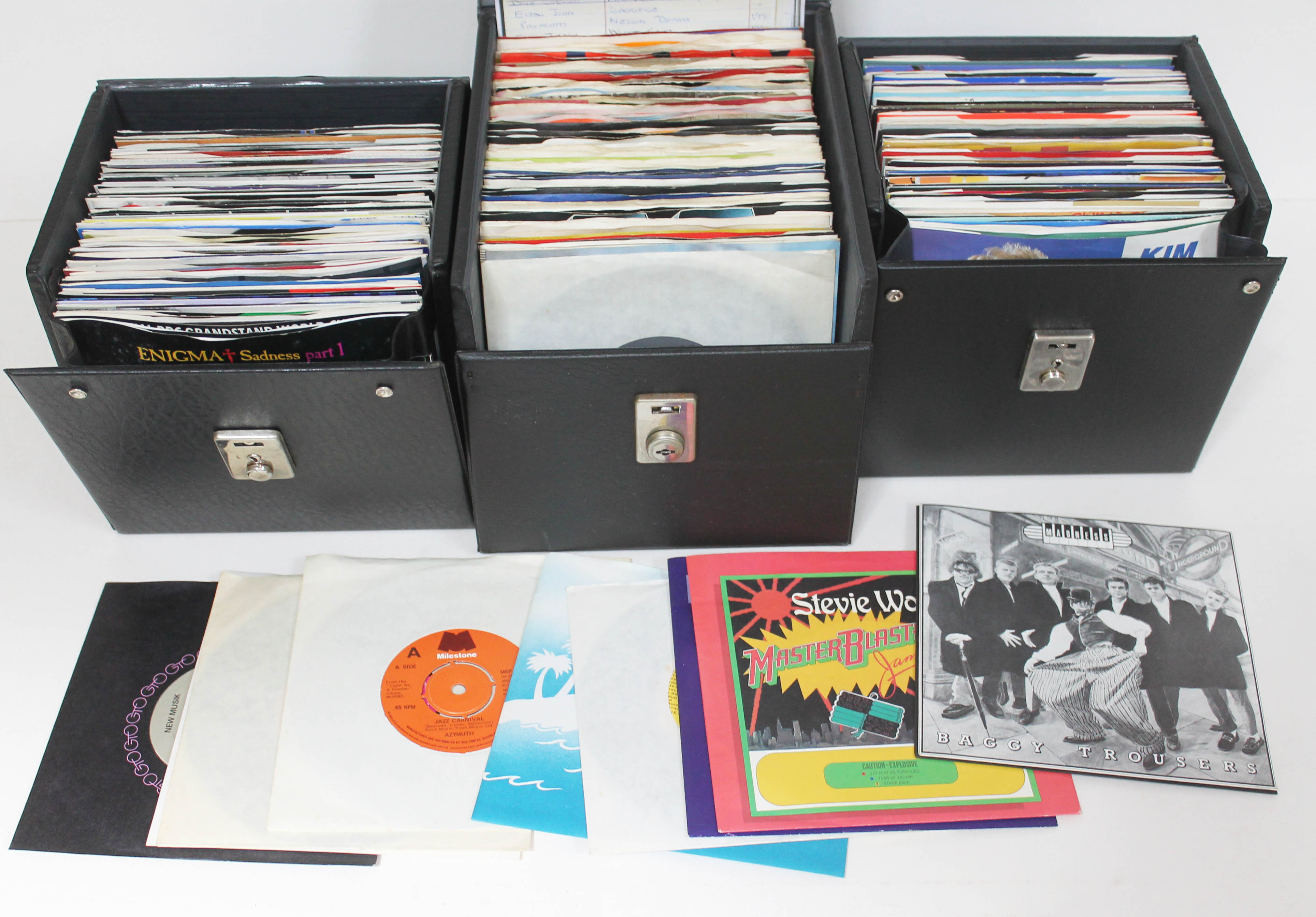 A collection of mainly pop singles, from 1968 to 1990, approx. 266 45s in three carry cases