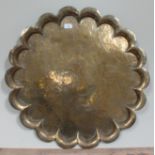 A large Indian brass tray, diam. 71cm.